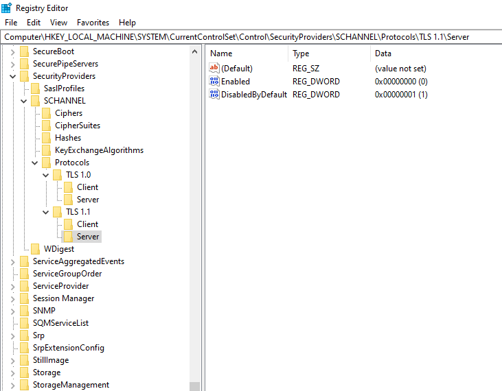 Image of a registry editor showing the updated registry structure